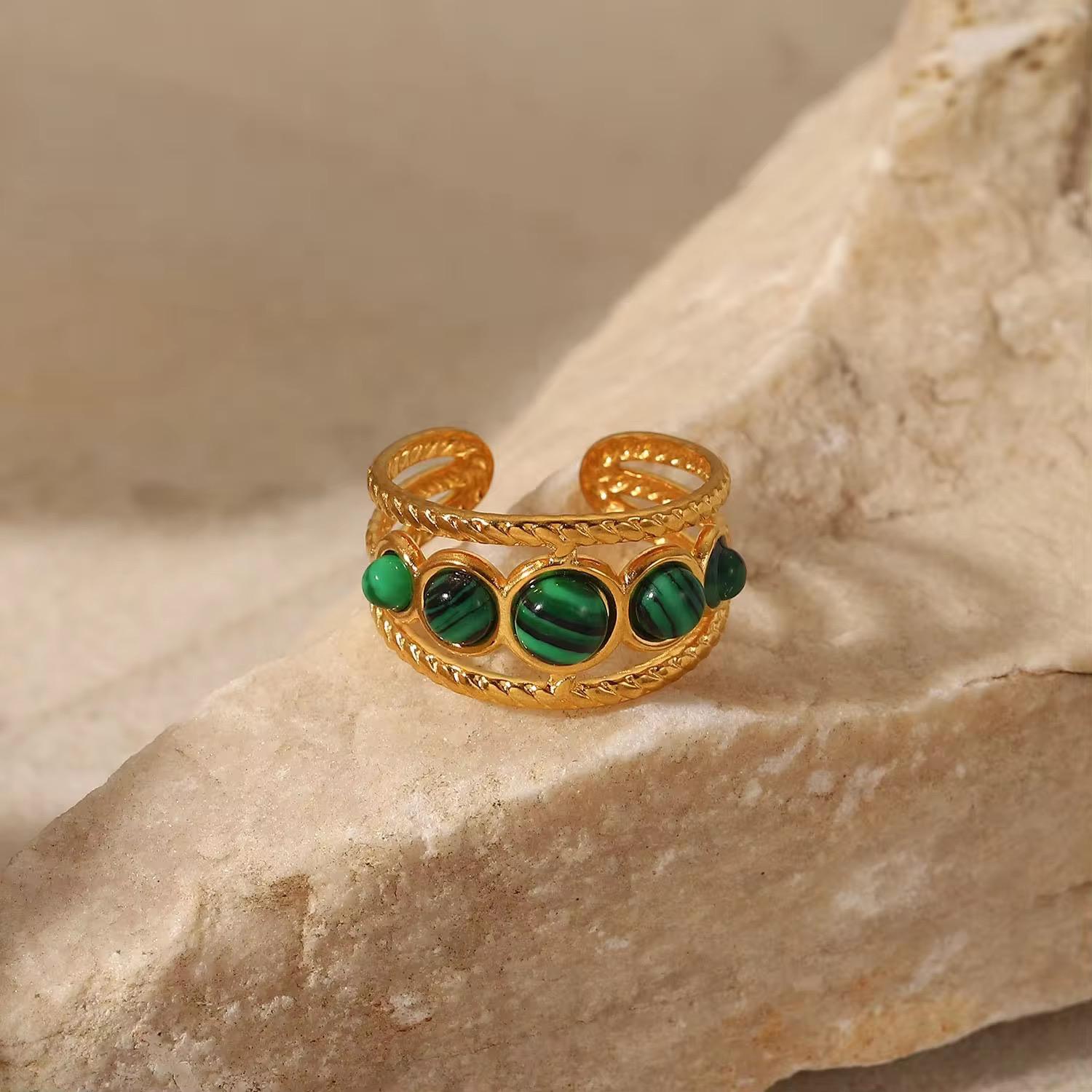 Turkish Green Stone Ring (adjustable)