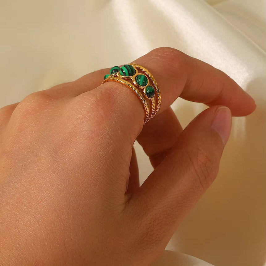 Turkish Green Stone Ring (adjustable)