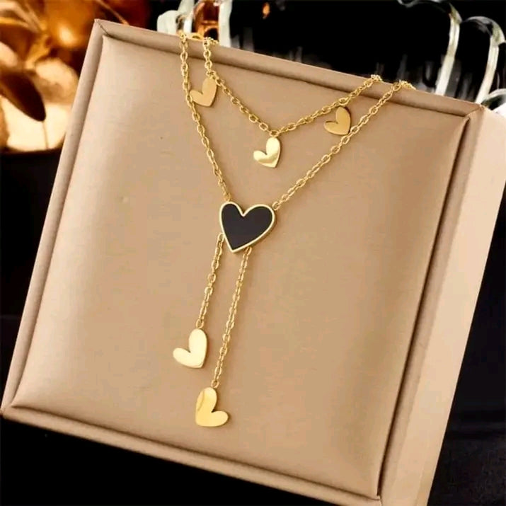 Double Chain heart Necklace