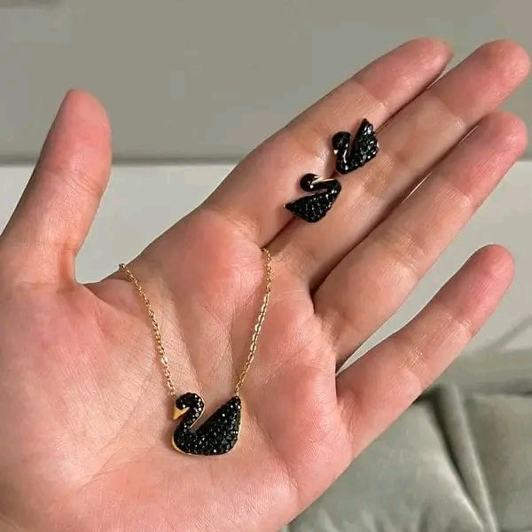 Stainless Swan Earring & Necklace Set