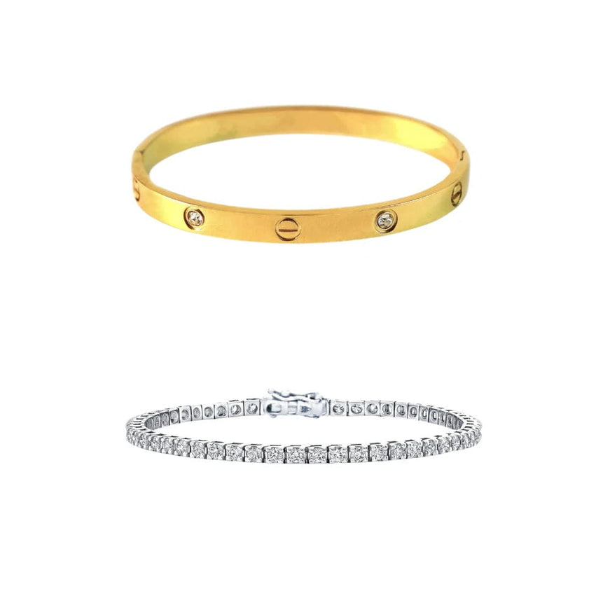 Cartier Bangle & Tennis Bracelet 2 peace set