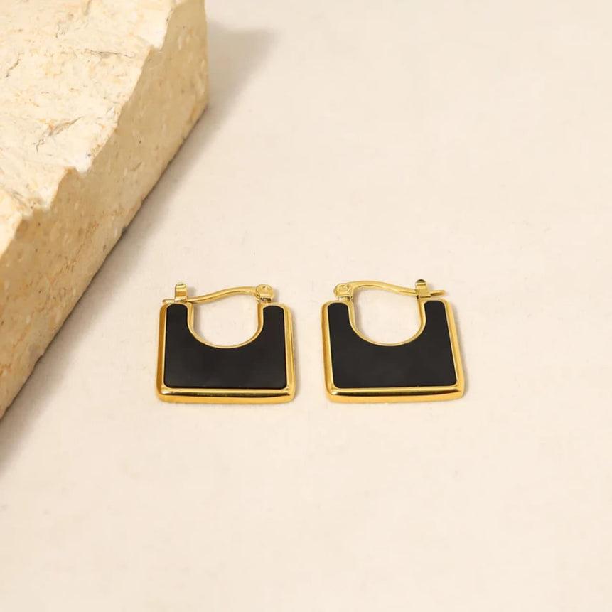 Stainless Steel Square Buckle Eaings